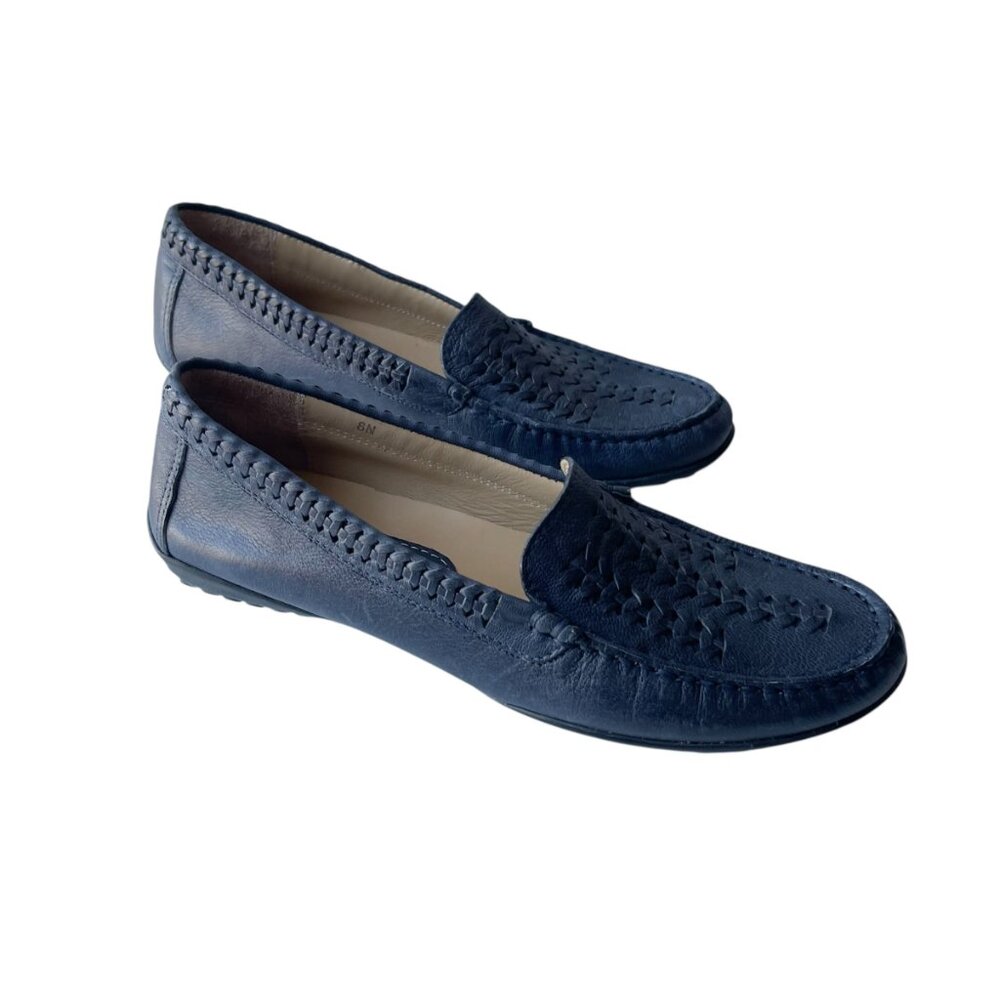 Van Eli Blue Leather Loafers Flats - 8N - Picture 6 of 7